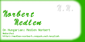 norbert medlen business card